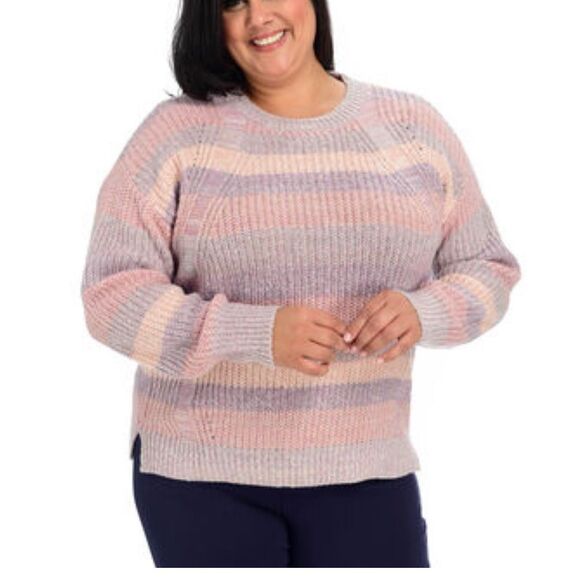 Christopher & Banks Pastel Blended Stripped Sweater Size 0X - Picture 3 of 10